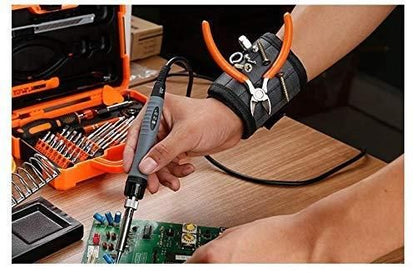 Magnetic Wrist Band | Tool Belt with 3 Strong Magnets | For Electricians, Roofers & DIY