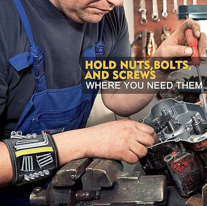 Magnetic Wrist Band | Tool Belt with 3 Strong Magnets | For Electricians, Roofers & DIY