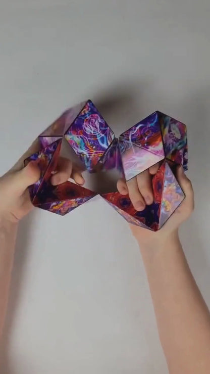 Magic Shape-Shifting Cube | 24 Rare Earth Magnets | 70+ Transforming Shapes | Brain Puzzle for Kids & Adults